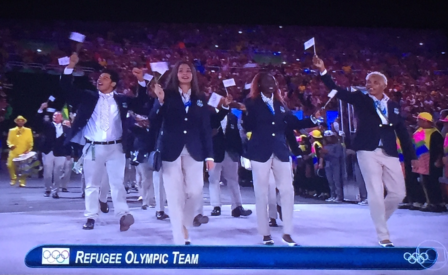 Equipe de refugiados participando pela primeira vez das Olimpíadas.