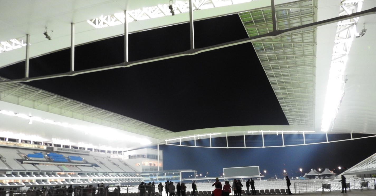 Arena Corinthians durante jogo noturno. Foto: AMF / Blog Tirando Férias